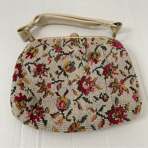 Women’s Dova Vintage 1950’s Empress Tapestry Handbag Floral Handbag Embroidered - Picture 3 of 7